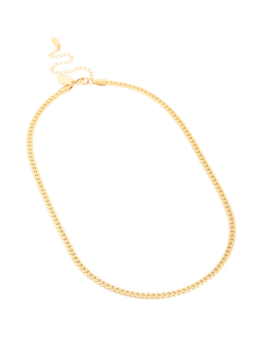 Waterproof Gold Plated Stainless Steel Flat Chain Necklace - Image 4