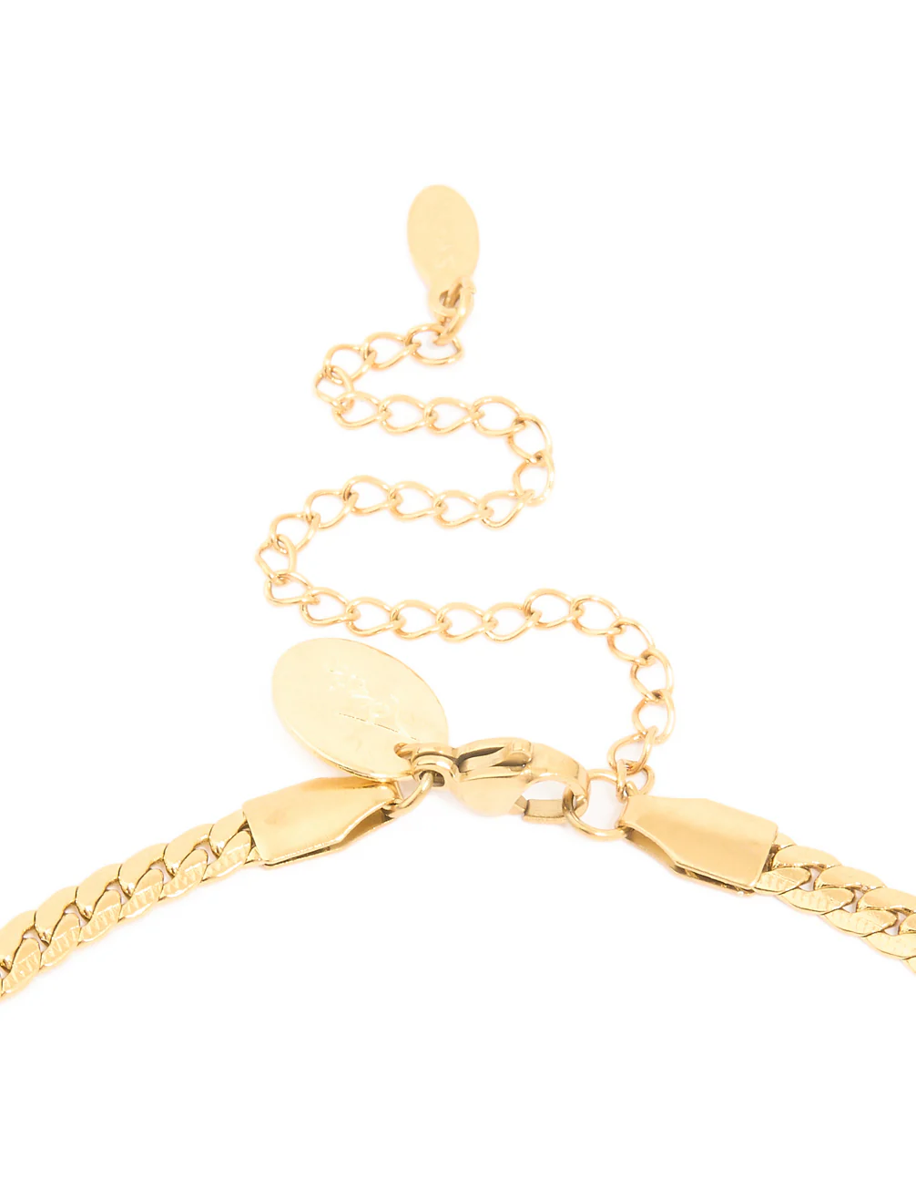 Waterproof Gold Plated Stainless Steel Flat Chain Necklace - Image 5