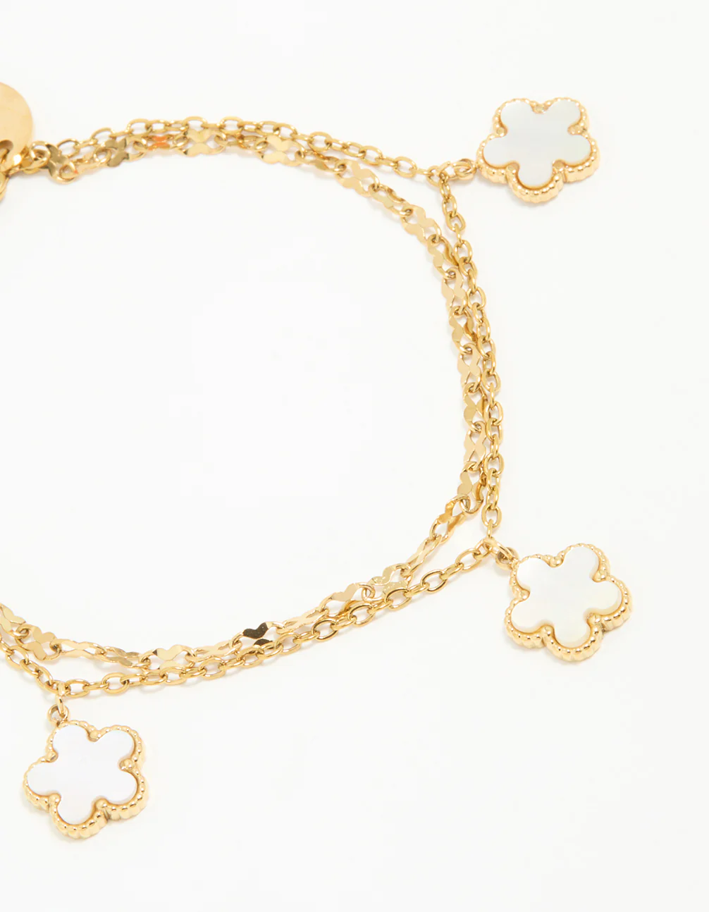 Waterproof Gold Plated Stainless Steel Floral Petal Bracelet - Image 2