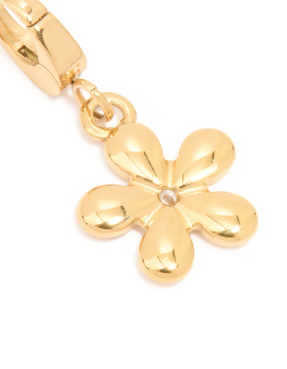 Waterproof Gold Plated Stainless Steel Flower Diamante Charm - Image 2