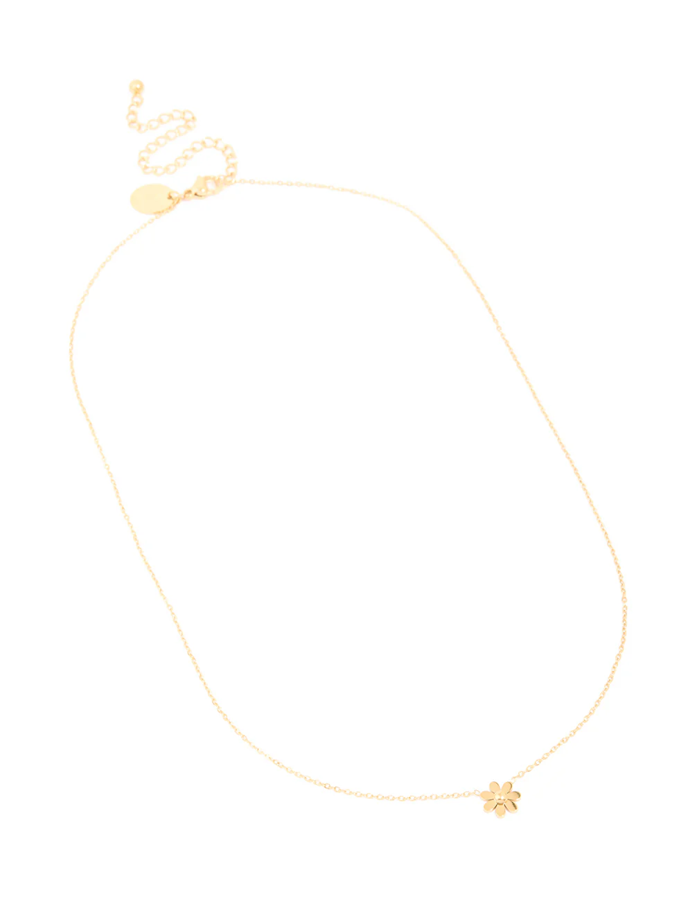 Waterproof Gold Plated Stainless Steel Flower Pendant Necklace - Image 4
