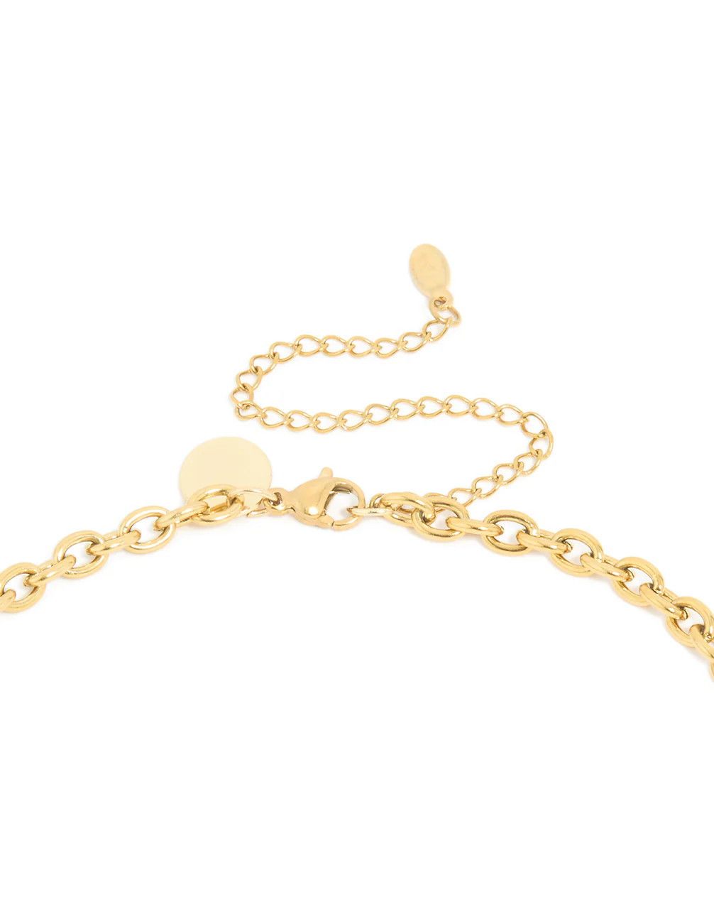 Waterproof Gold Plated Stainless Steel Freshwater Pearl & Open Circles Long Necklace - Image 3