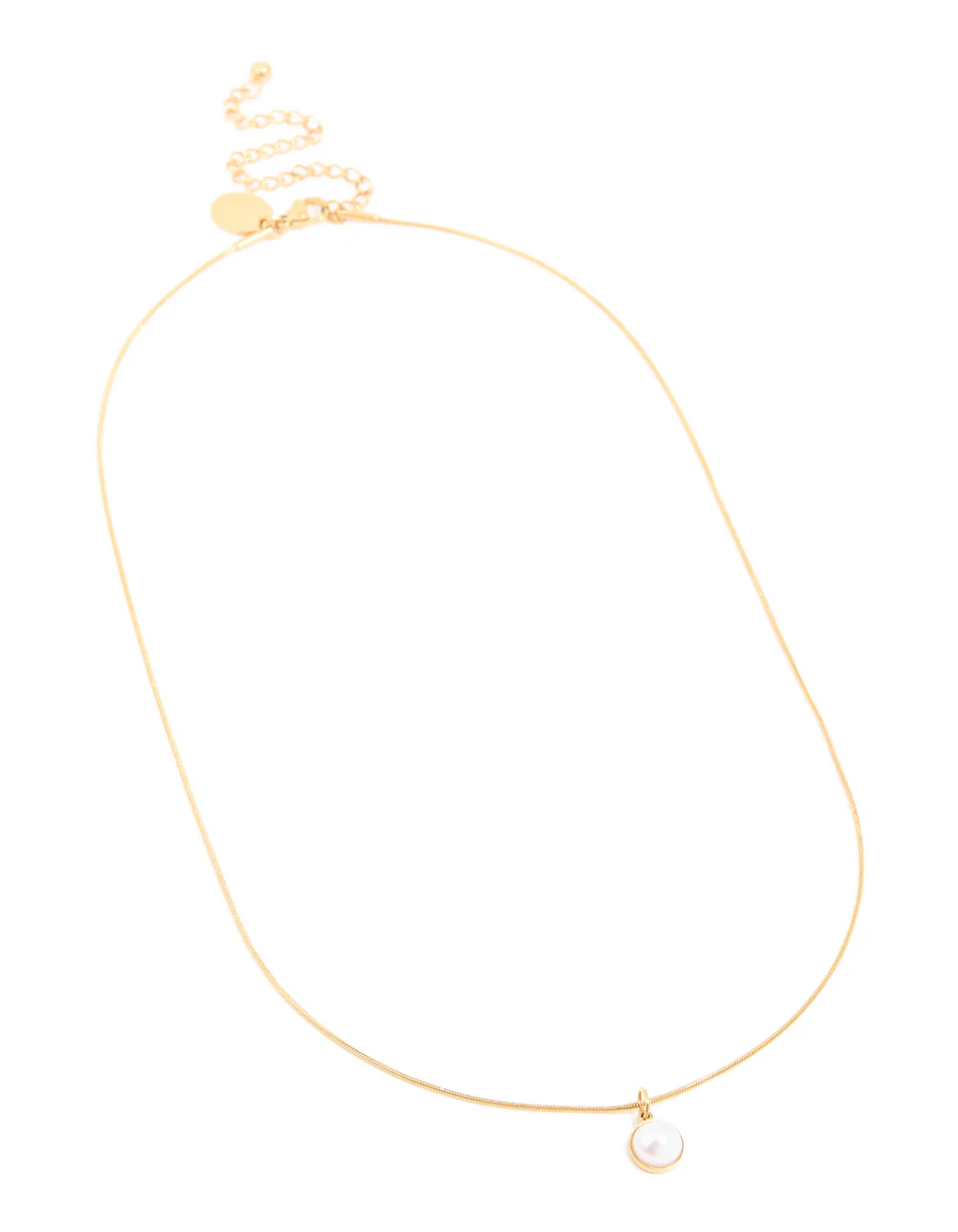 Waterproof Gold Plated Stainless Steel Freshwater Pearl Pendant Necklace - Image 4