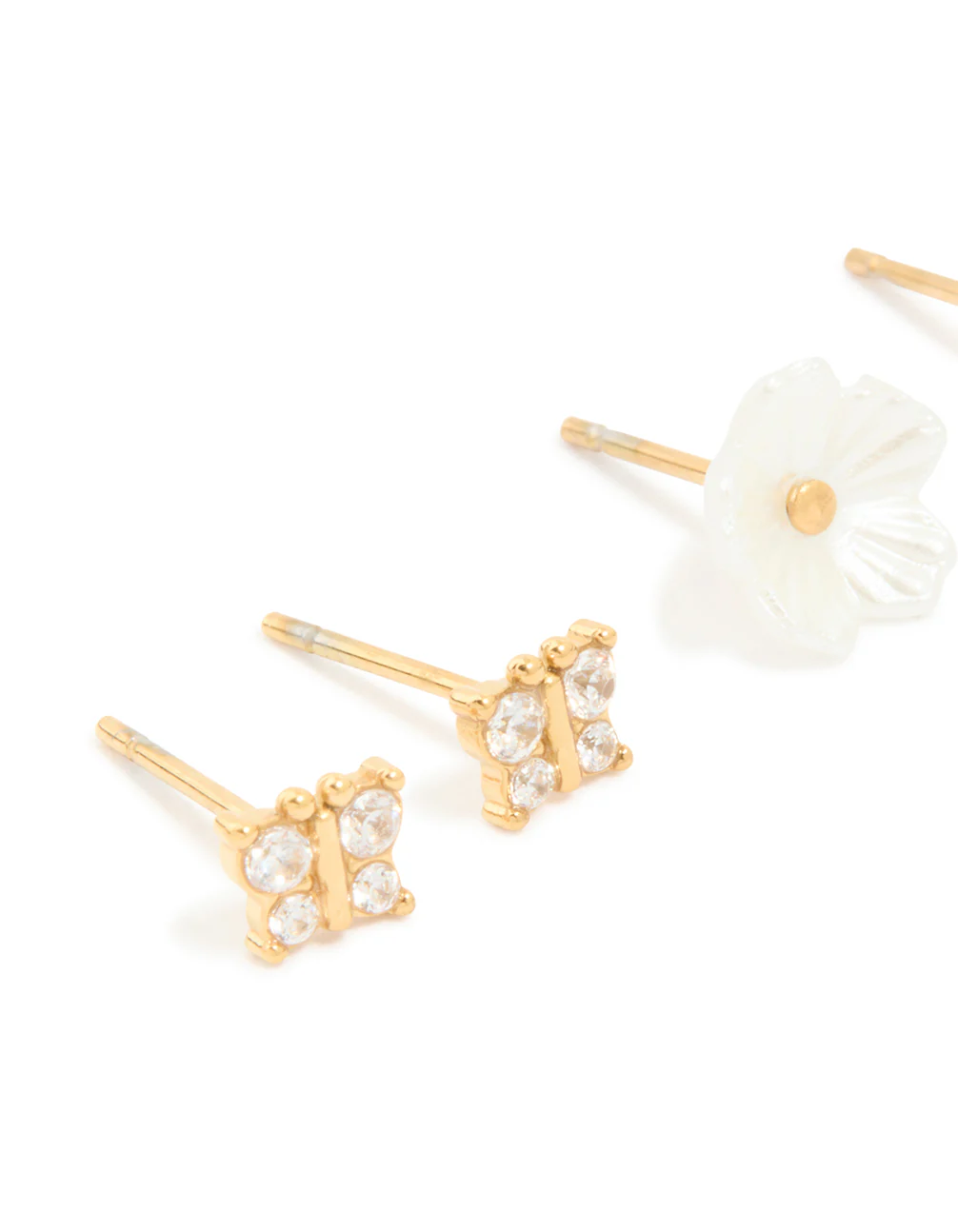 Waterproof Gold Plated Stainless Steel Garden Party Earrings 3-Pack - Image 2