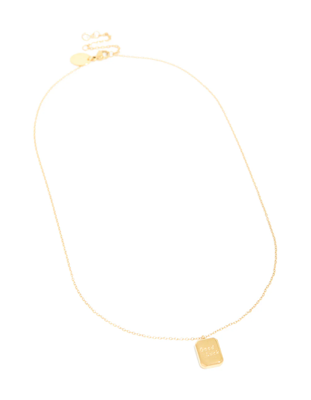 Waterproof Gold Plated Stainless Steel Good Luck Pendant Necklace - Image 3