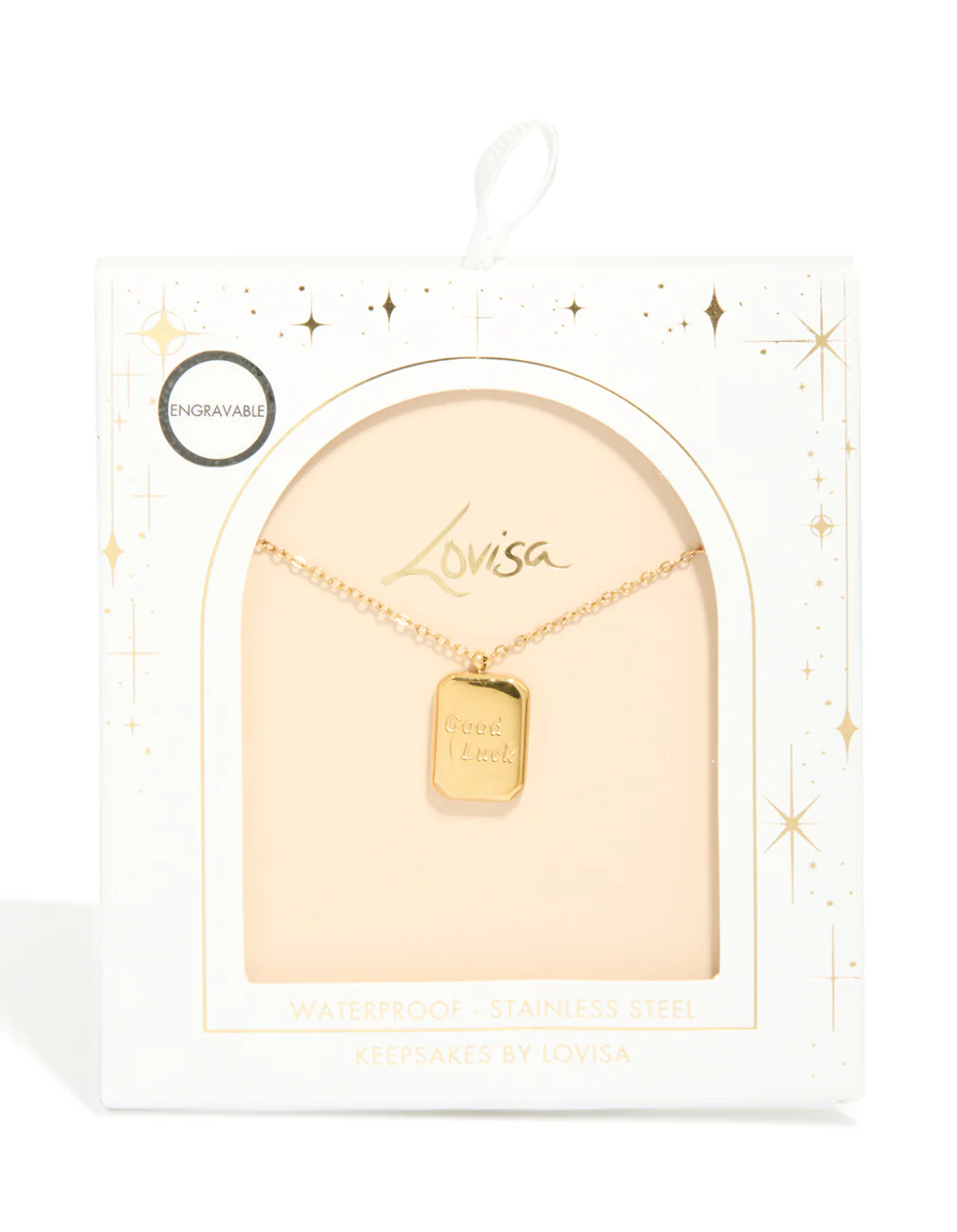 Waterproof Gold Plated Stainless Steel Good Luck Pendant Necklace - Image 4