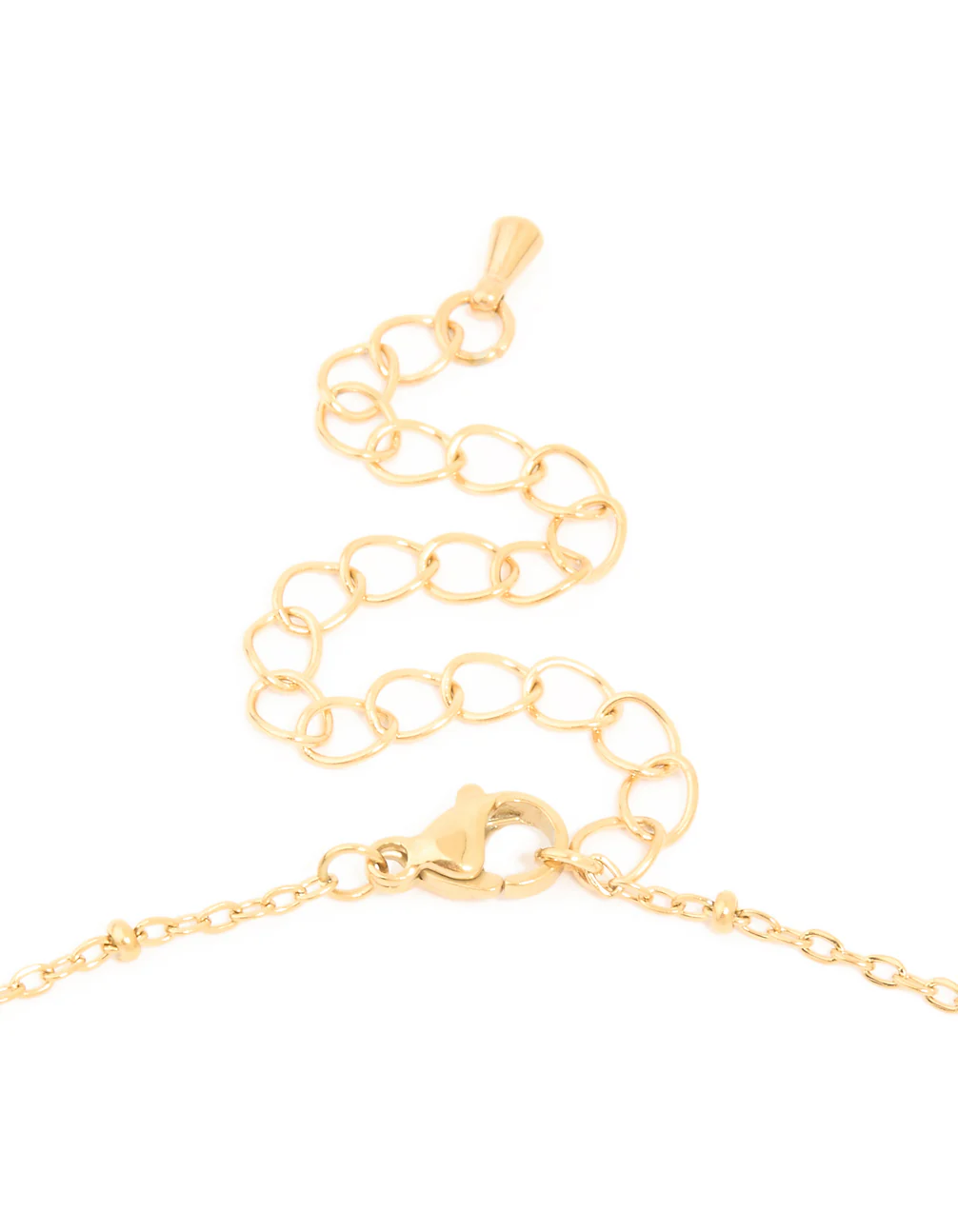 Waterproof Gold Plated Stainless Steel Green Semi Precious Stone Boho Disc Necklace - Image 3