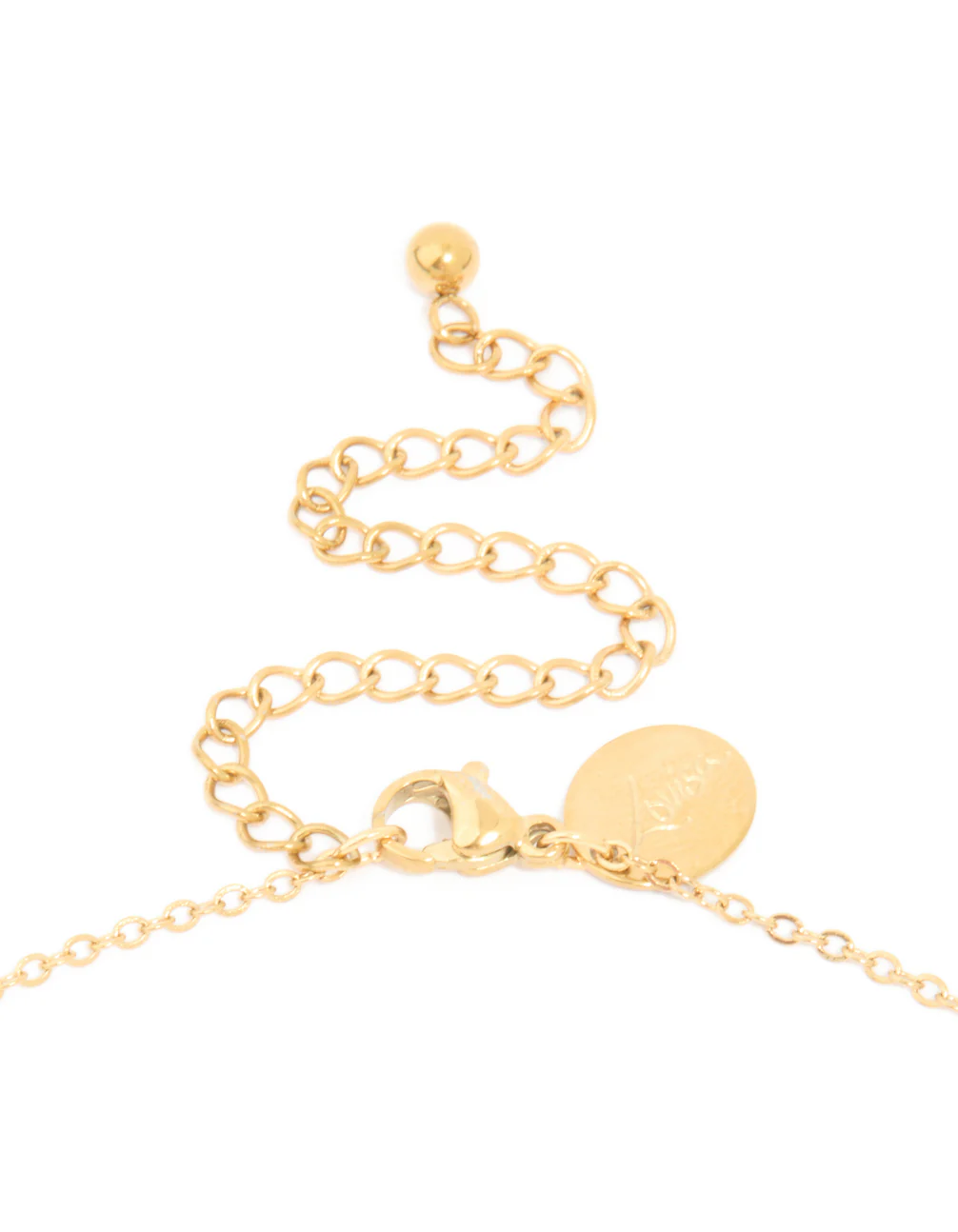 Waterproof Gold Plated Stainless Steel Green Semi Precious Stone Chip Necklace - Image 5