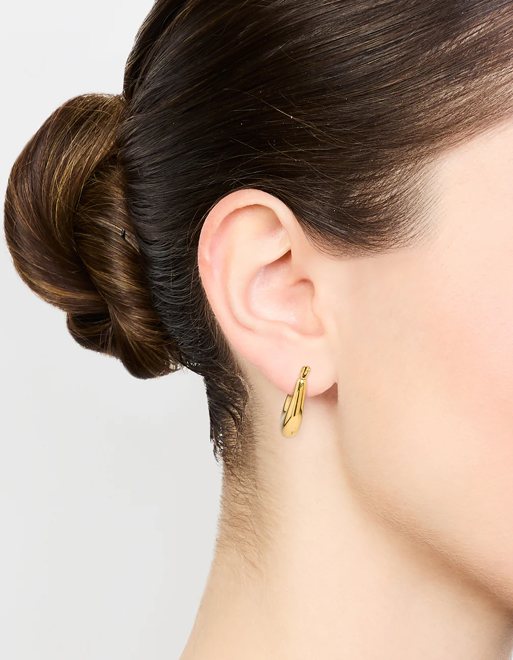 Waterproof Gold Plated Stainless Steel Half Hoop Earrings - Image 2