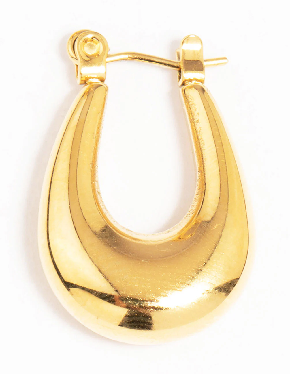 Waterproof Gold Plated Stainless Steel Half Hoop Earrings - Image 5