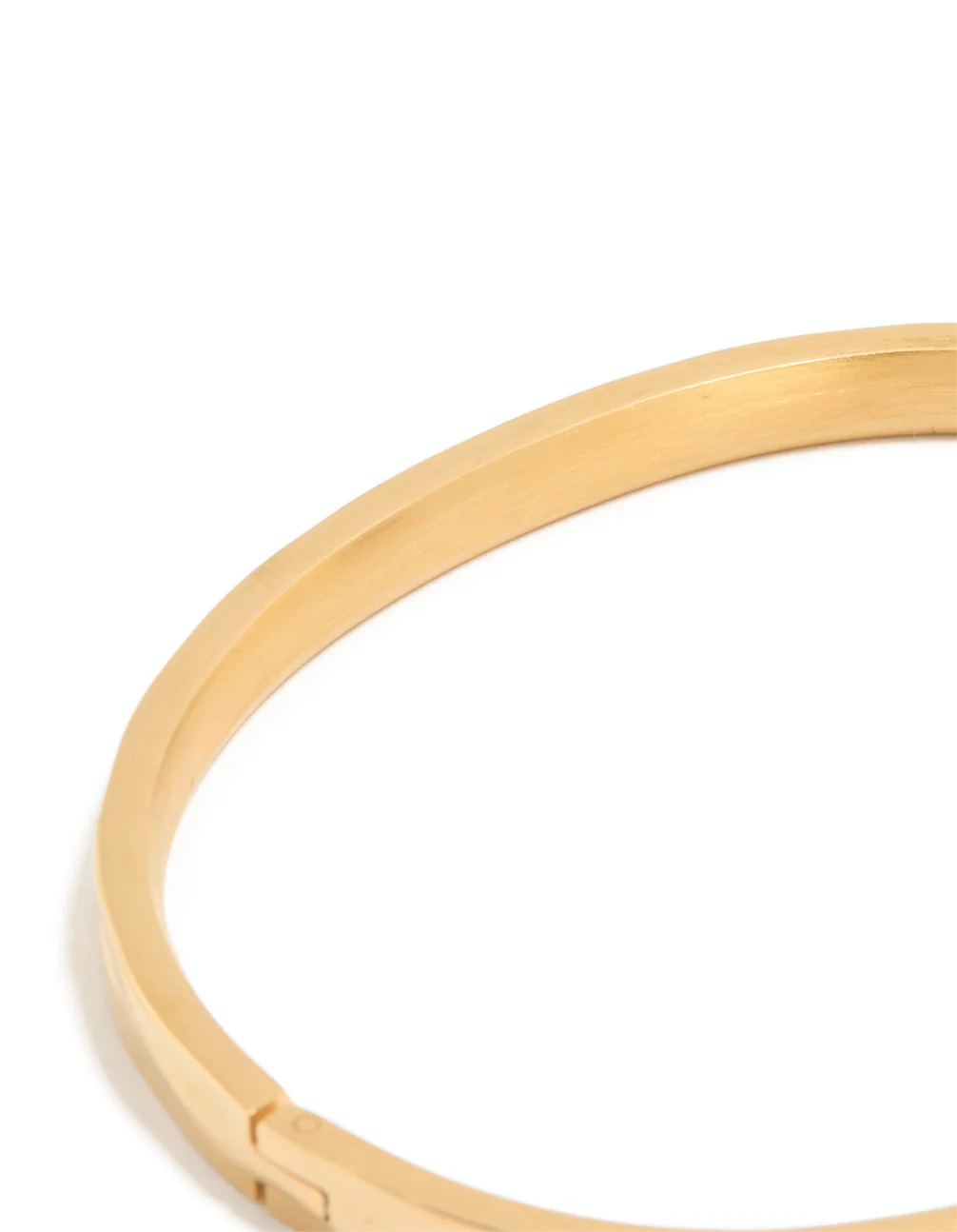 Waterproof Gold Plated Stainless Steel Hammered Hinged Bangle - Image 3