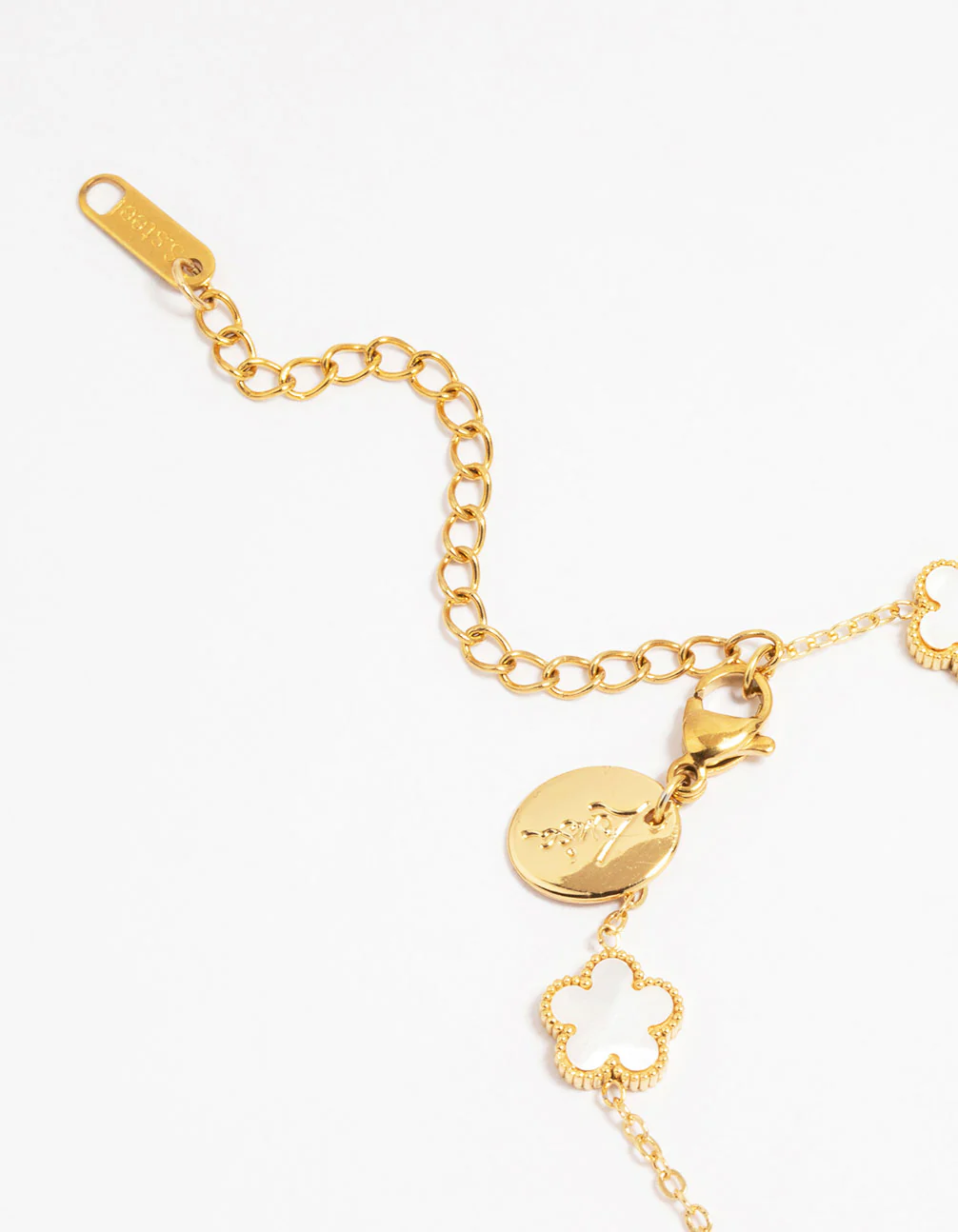 Waterproof Gold Plated Stainless Steel Flower Station Bracelet - Image 3