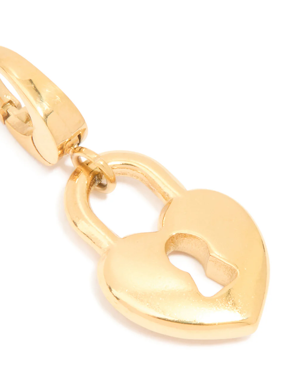 Waterproof Gold Plated Stainless Steel Heart Lock Charm - Image 2