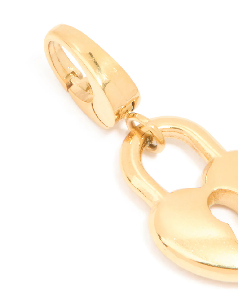 Waterproof Gold Plated Stainless Steel Heart Lock Charm - Image 3