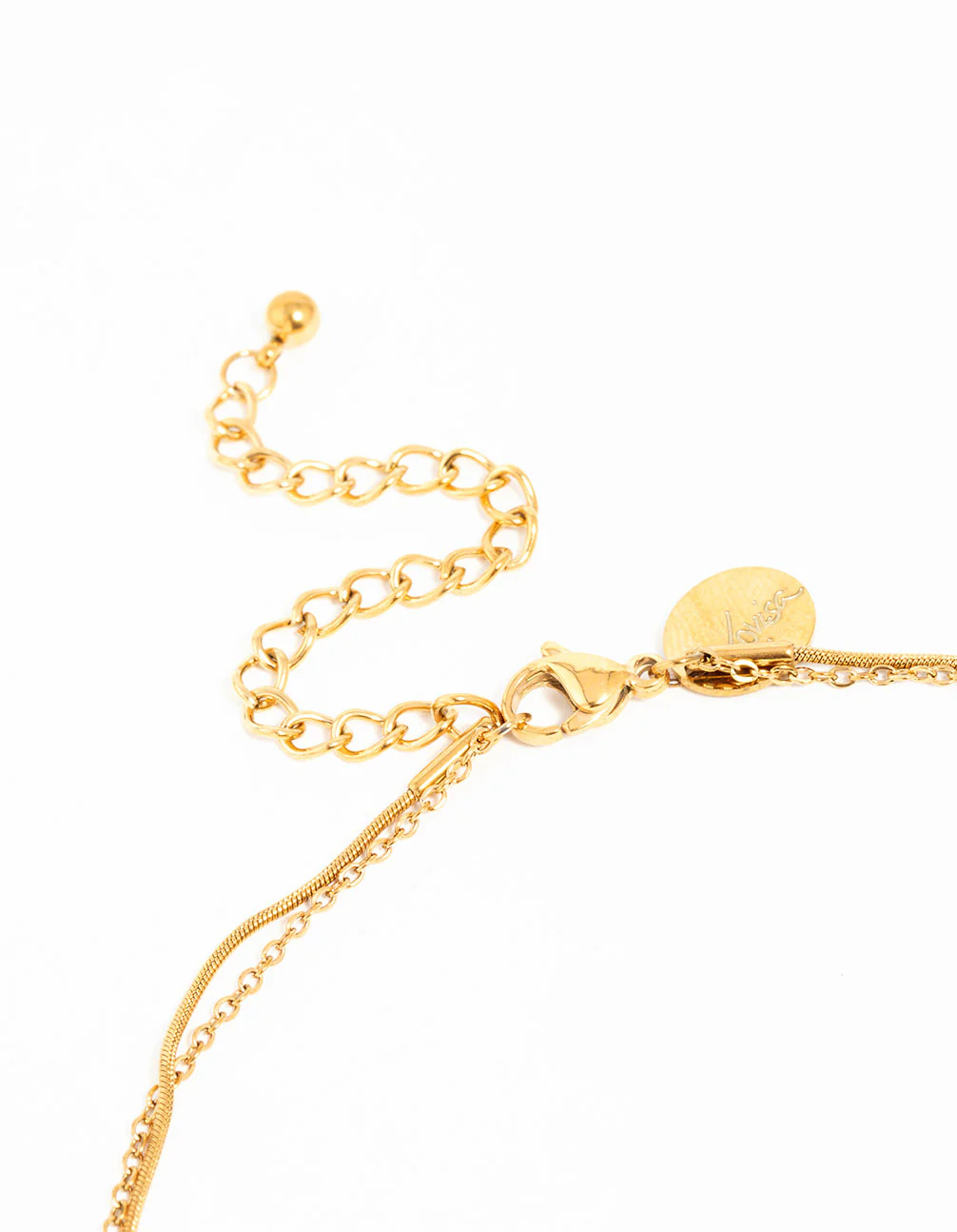 Waterproof Gold Plated Stainless Steel Heart Pendant Layered Necklace - Image 3