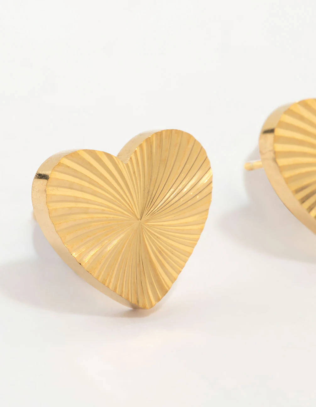 Waterproof Gold Plated Stainless Steel Heart Stud Earrings - Image 4