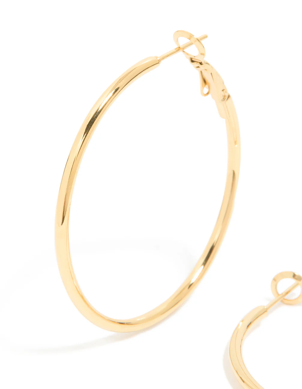 Waterproof Gold Plated Stainless Steel Hoop Earrings 40 NN - Image 2