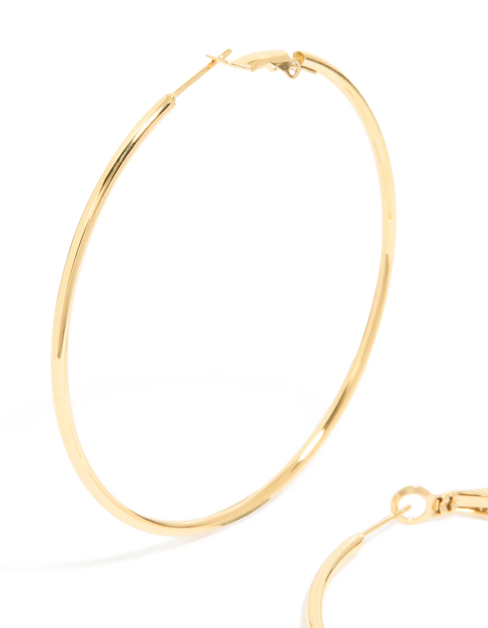 Waterproof Gold Plated Stainless Steel Hoop Earrings 55 MM - Image 2