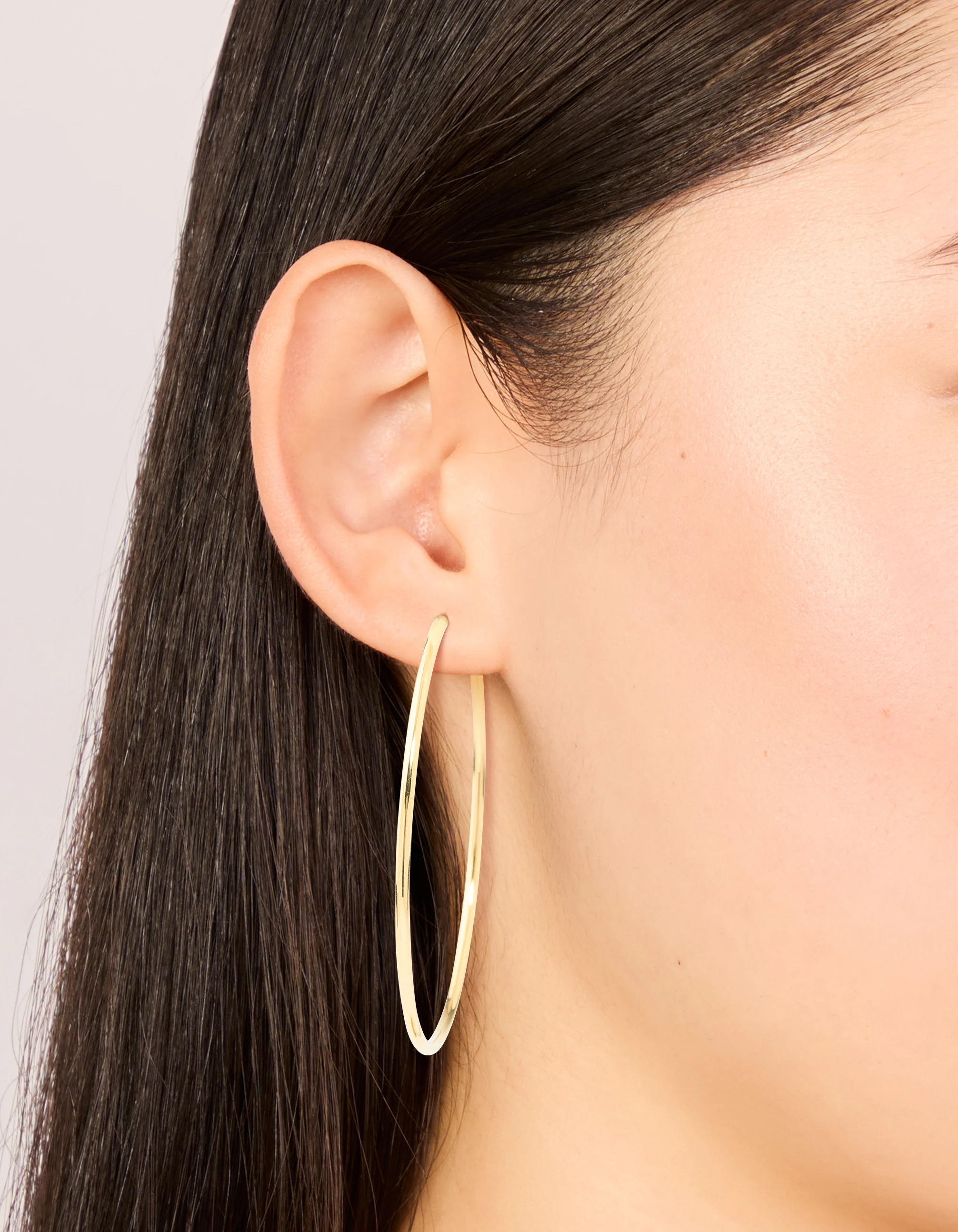 Waterproof Gold Plated Stainless Steel Hoop Earrings 55 MM - Image 4