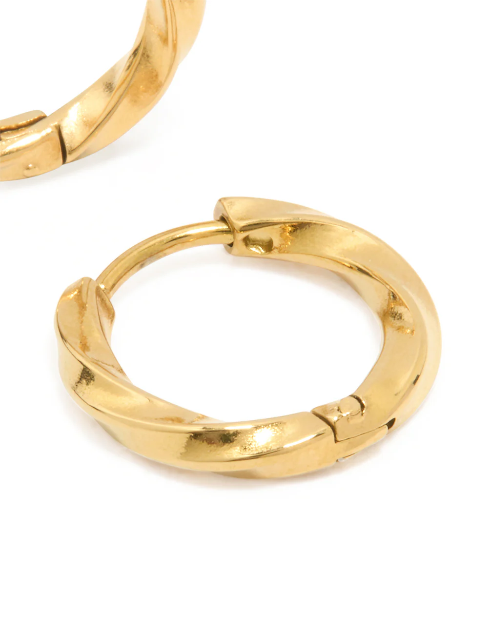 Waterproof Gold Plated Stainless Steel Huggie Earrings - Image 3