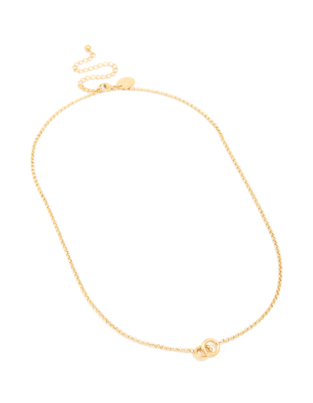 Waterproof Gold Plated Stainless Steel Interlock Loops Pendant Necklace - Image 4