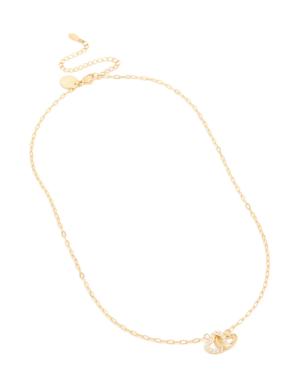 Waterproof Gold Plated Stainless Steel Interlocking Heart Pendant Necklace - Image 4