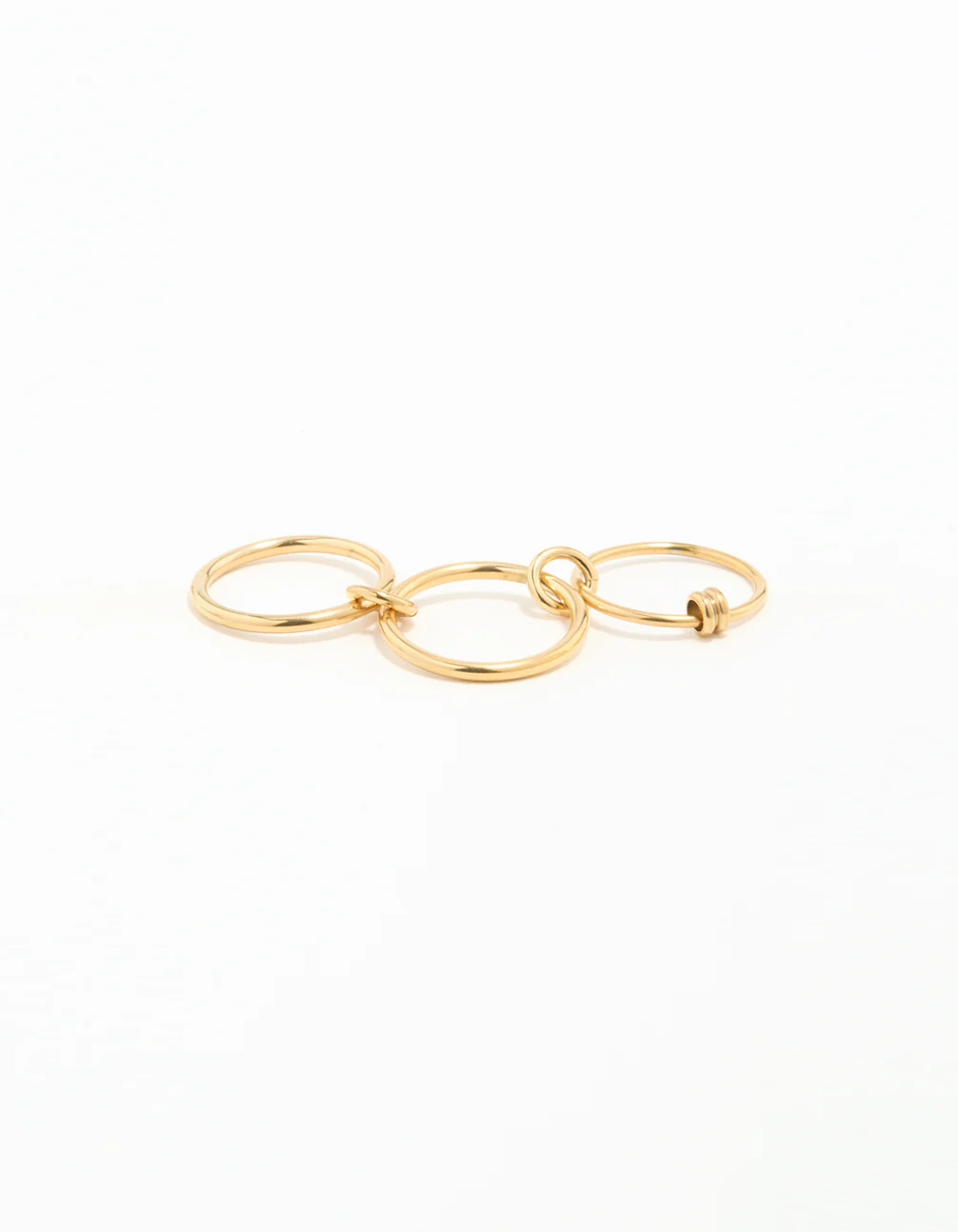 Waterproof Gold Plated Stainless Steel Interlooped Stacking Linked Ring - Image 3