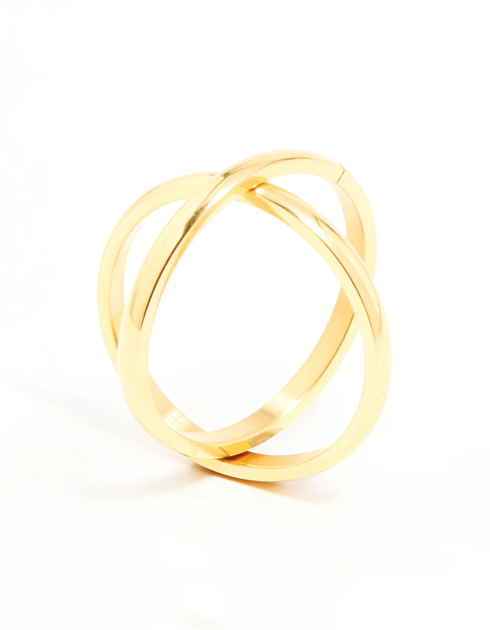 Waterproof Gold Plated Stainless Steel Intertwined Stacked Ring - Image 2