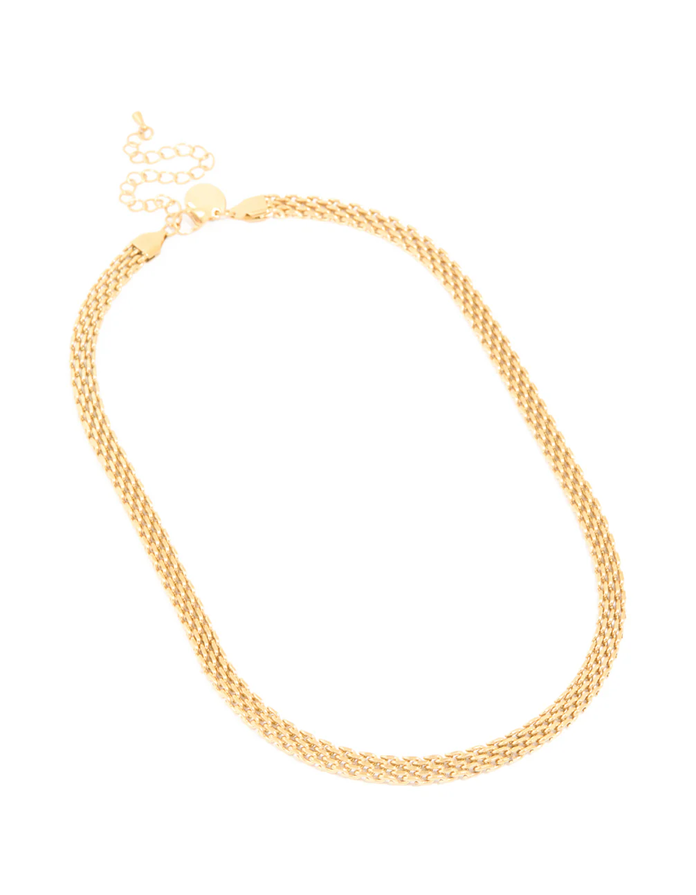Waterproof Gold Plated Stainless Steel Interwoven Chain Necklace - Image 4