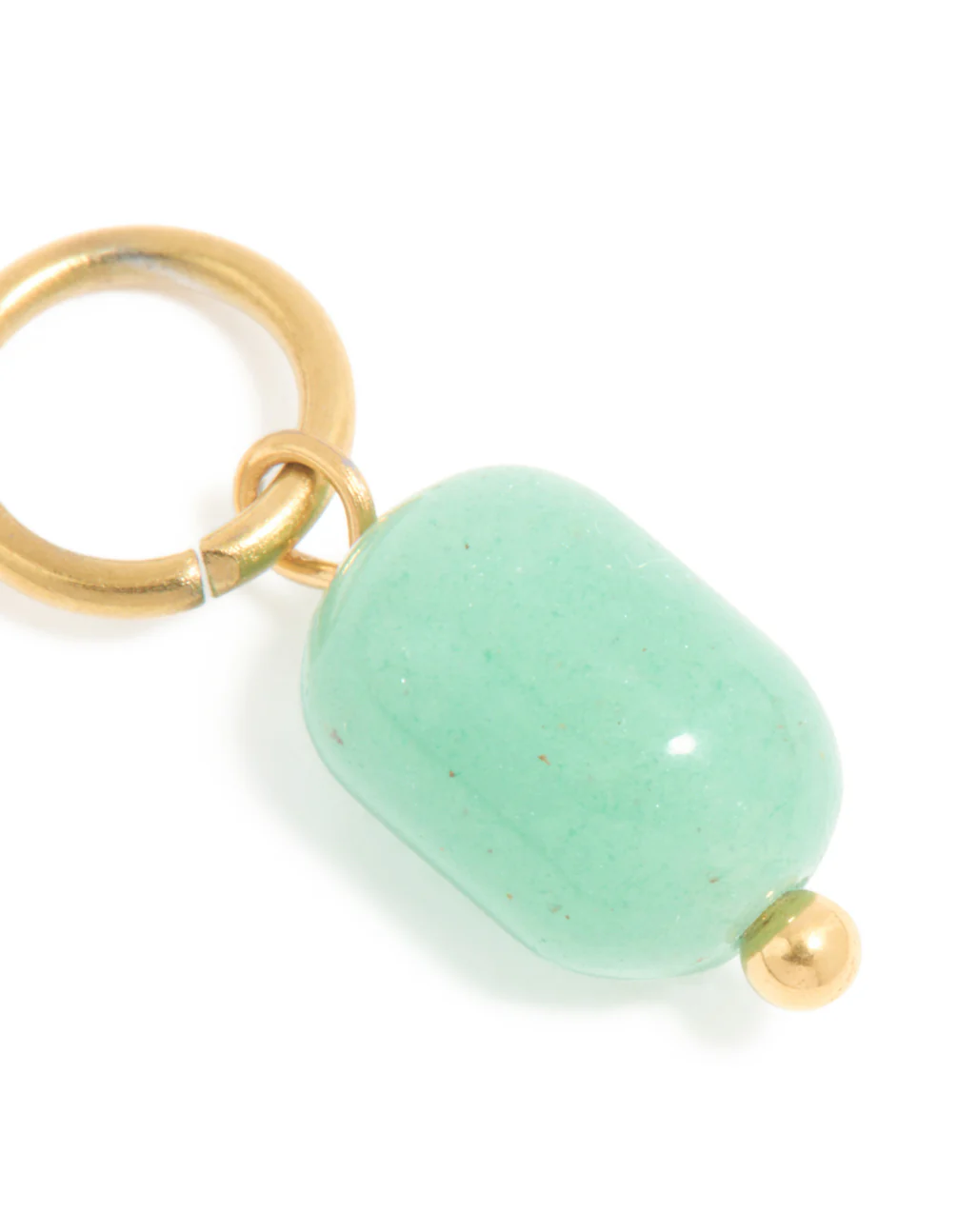 Waterproof Gold Plated Stainless Steel Jade Semi Precious Stone Charm - Image 3