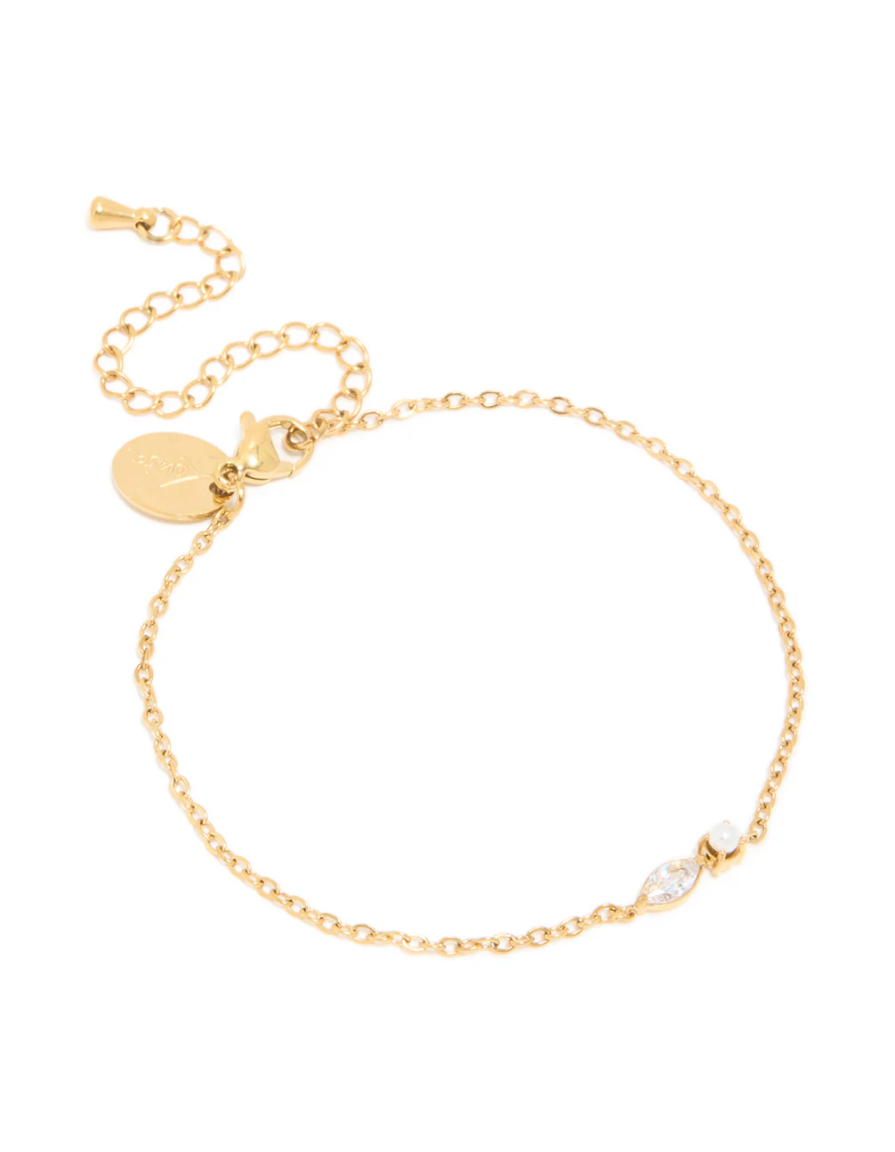Waterproof Gold Plated Stainless Steel June Cubic Zirconia Birthstone Bracelet - Image 2