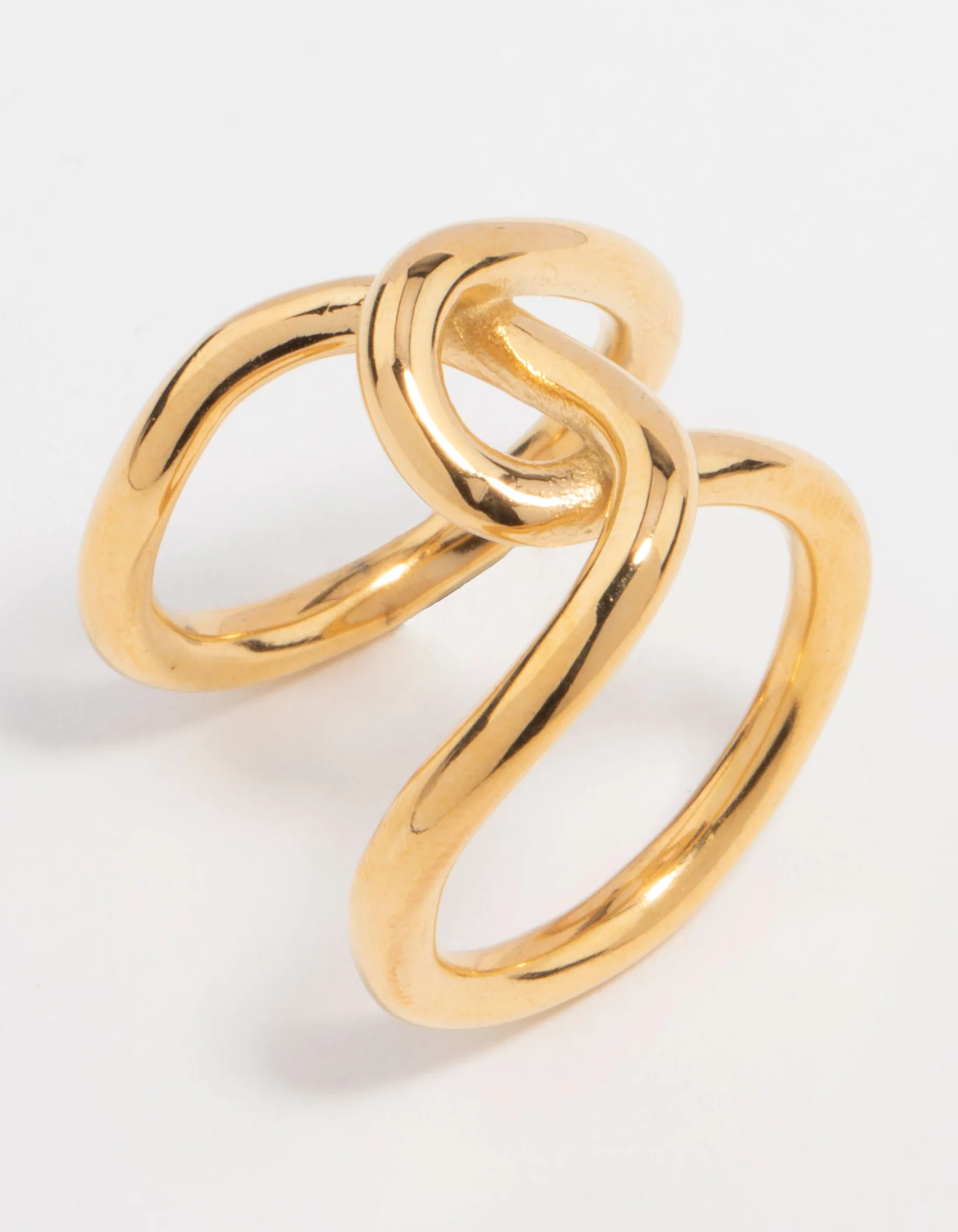 Waterproof Gold Plated Stainless Steel Knotted Wrap Ring - Image 2