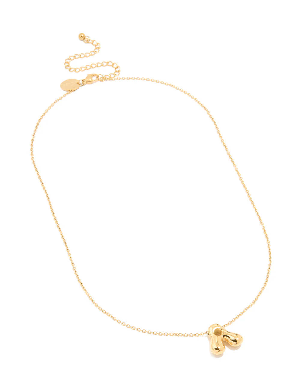Waterproof Gold Plated Stainless Steel Large Bubble Letter A Necklace - Image 2