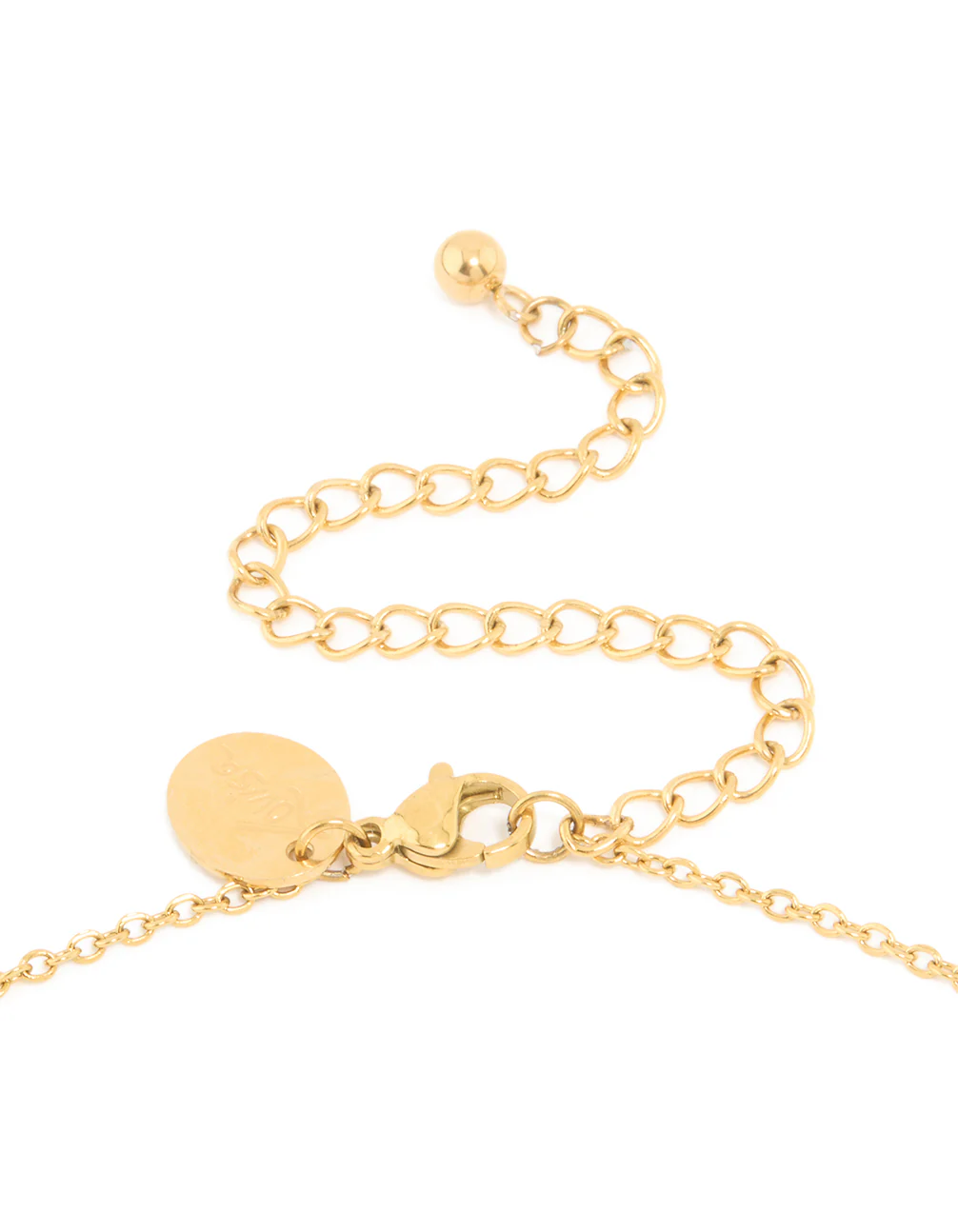 Waterproof Gold Plated Stainless Steel Large Bubble Letter B Necklace - Image 5