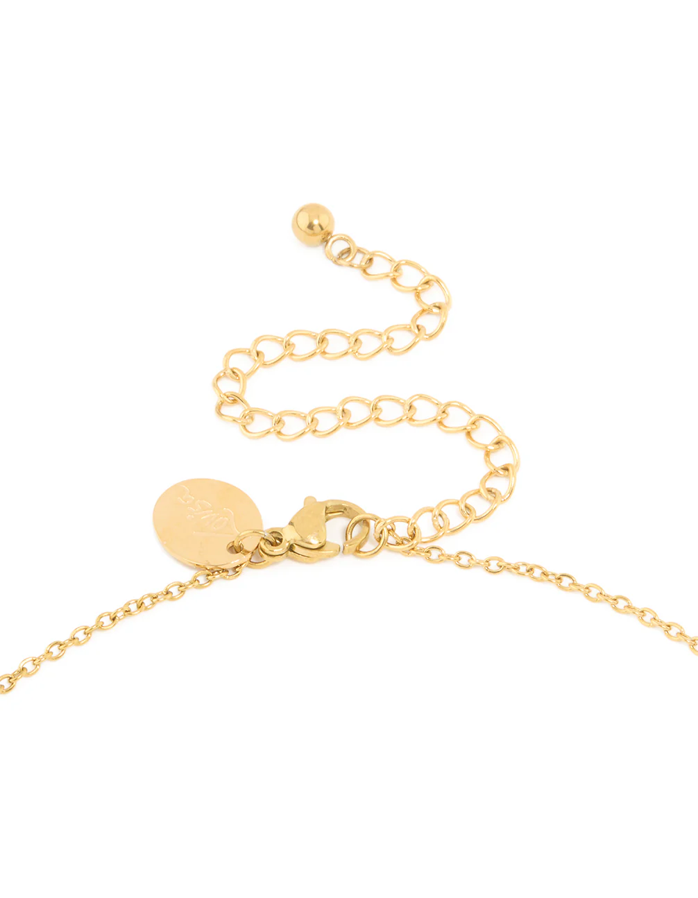 Waterproof Gold Plated Stainless Steel Large Bubble Letter C Necklace - Image 3