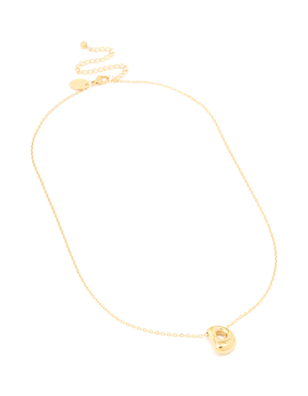 Waterproof Gold Plated Stainless Steel Large Bubble Letter D Necklace - Image 4