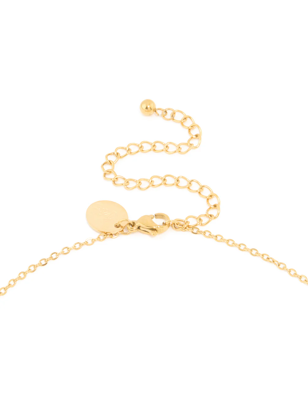 Waterproof Gold Plated Stainless Steel Large Bubble Letter E Necklace - Image 5