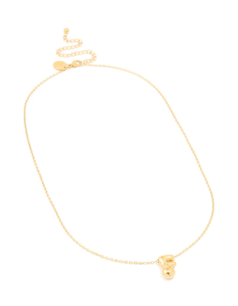 Waterproof Gold Plated Stainless Steel Large Bubble Letter F Necklace - Image 4