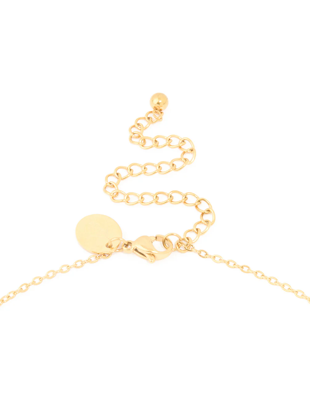 Waterproof Gold Plated Stainless Steel Large Bubble Letter I Necklace - Image 5