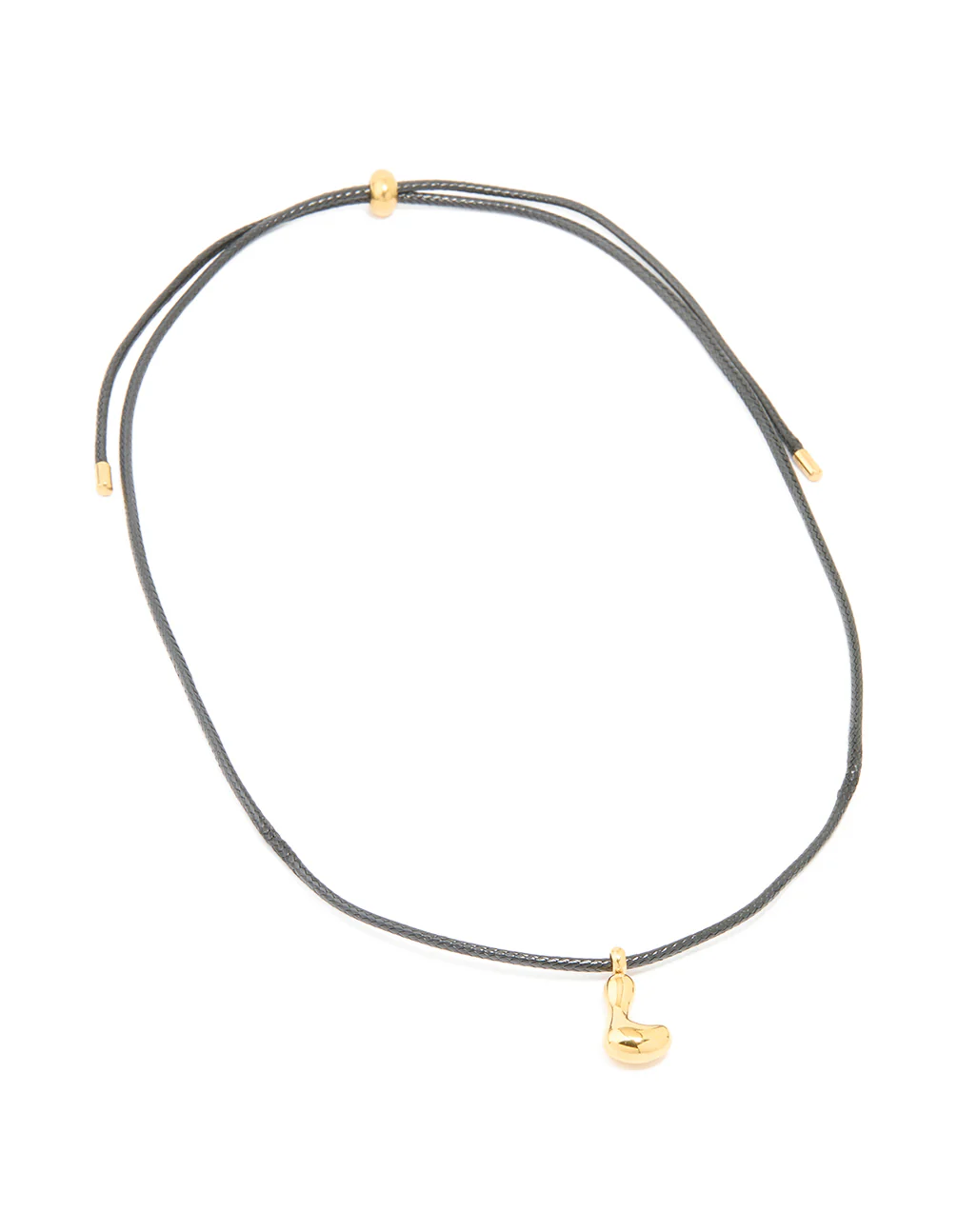 Waterproof Gold Plated Stainless Steel Large Bubble Letter L Cord Necklace - Image 2