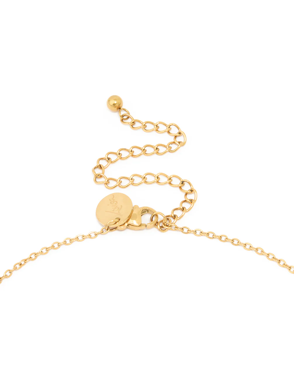 Waterproof Gold Plated Stainless Steel Large Bubble Letter M Necklace - Image 5