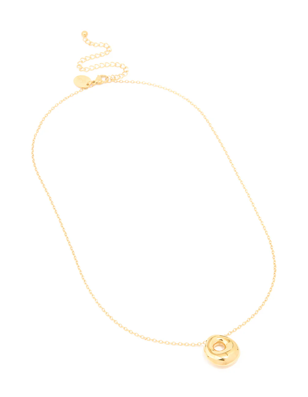 Waterproof Gold Plated Stainless Steel Large Bubble Letter O Necklace - Image 4