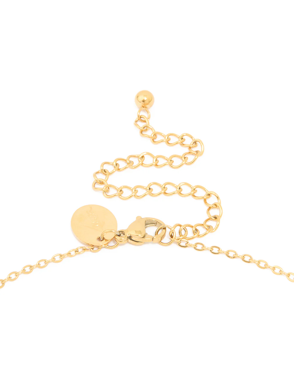 Waterproof Gold Plated Stainless Steel Large Bubble Letter P Necklace - Image 5