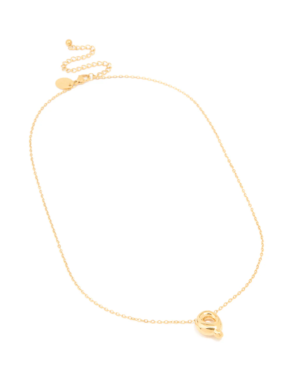 Waterproof Gold Plated Stainless Steel Large Bubble Letter Q Necklace - Image 4