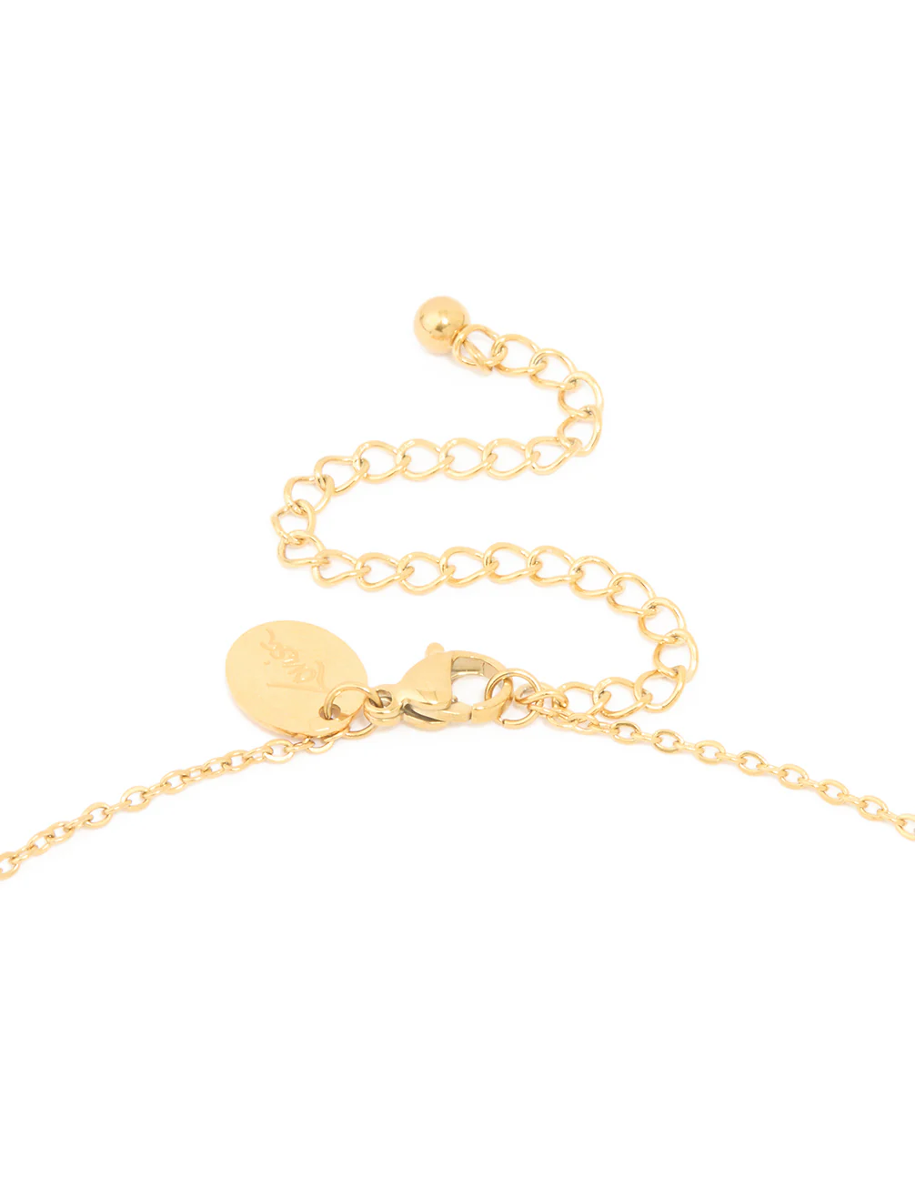 Waterproof Gold Plated Stainless Steel Large Bubble Letter V Necklace - Image 5