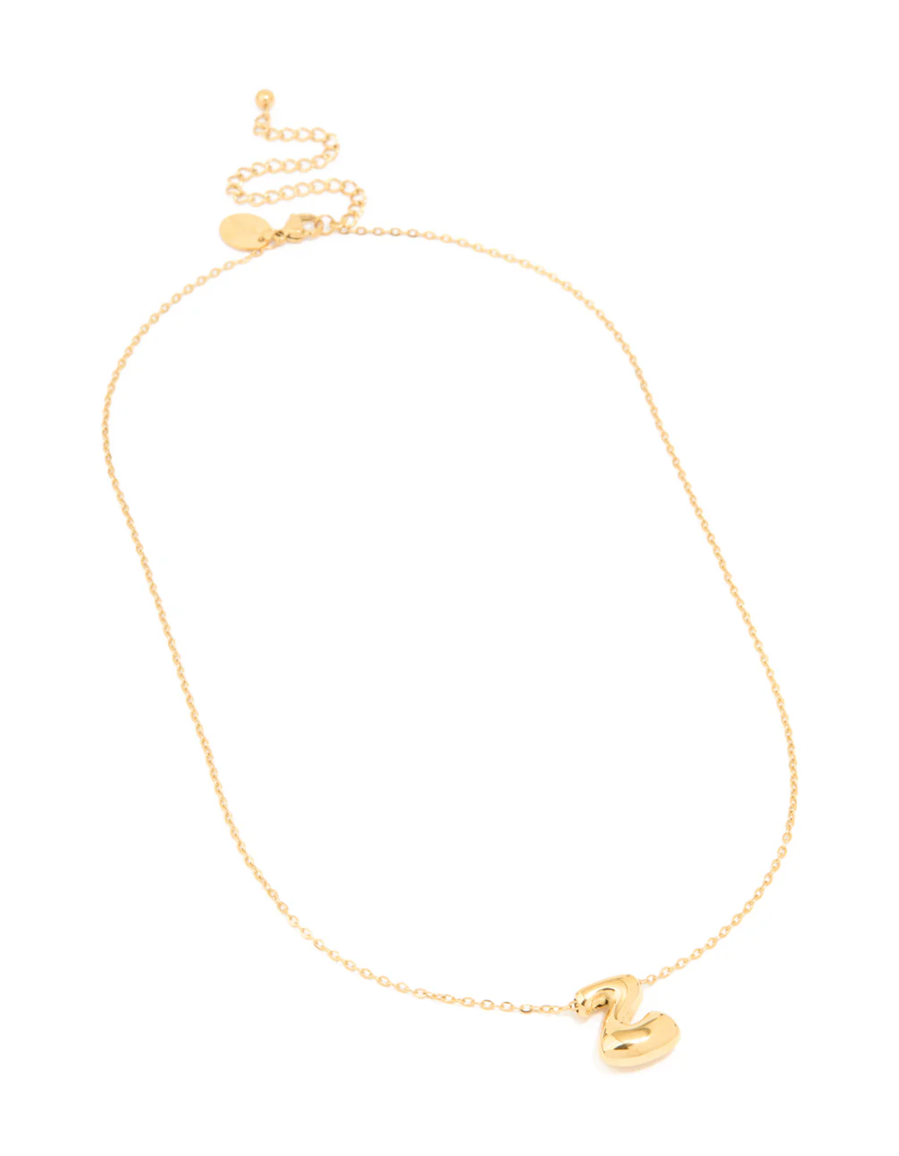 Waterproof Gold Plated Stainless Steel Large Bubble Letter Z Necklace - Image 4