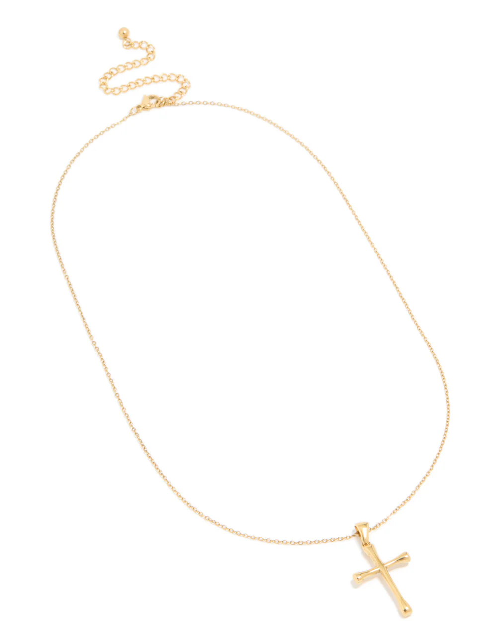 Waterproof Gold Plated Stainless Steel Large Cross Pendant Necklace - Image 2
