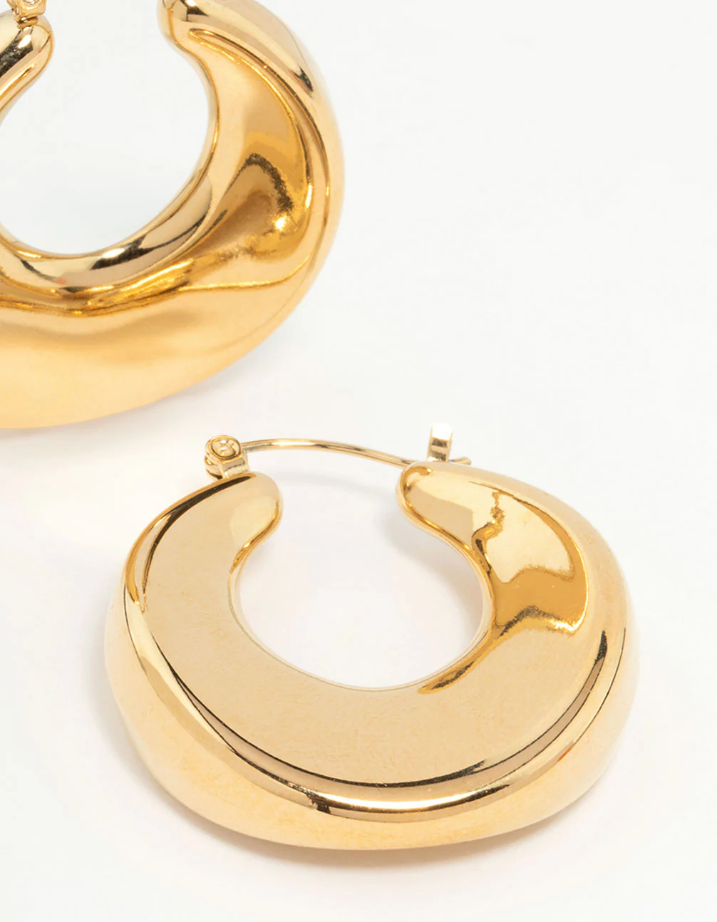 Waterproof Gold Plated Stainless Steel Large Hoop Earrings - Image 7