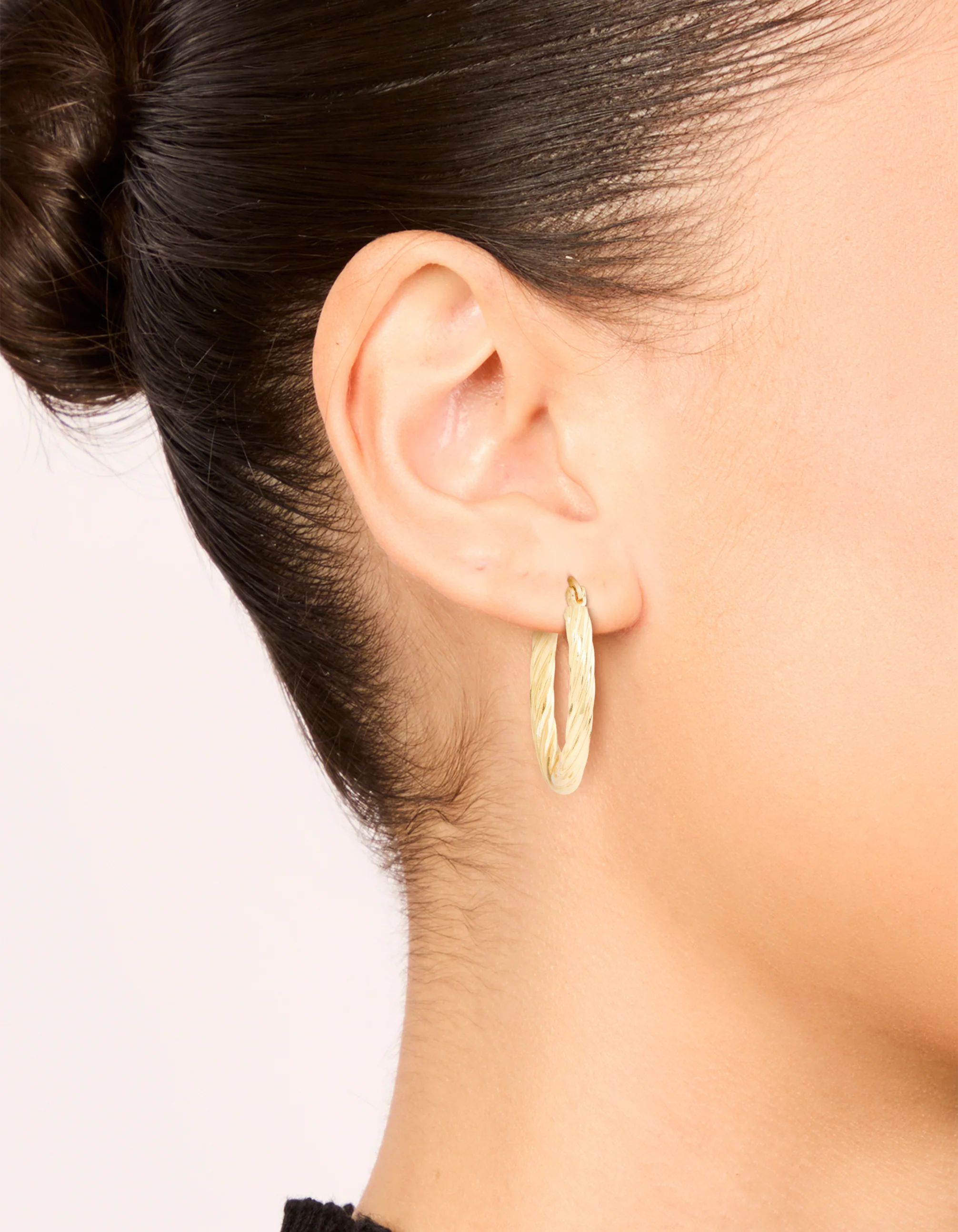 Waterproof Gold Plated Stainless Steel Large Twisted Hoop Earrings - Image 4