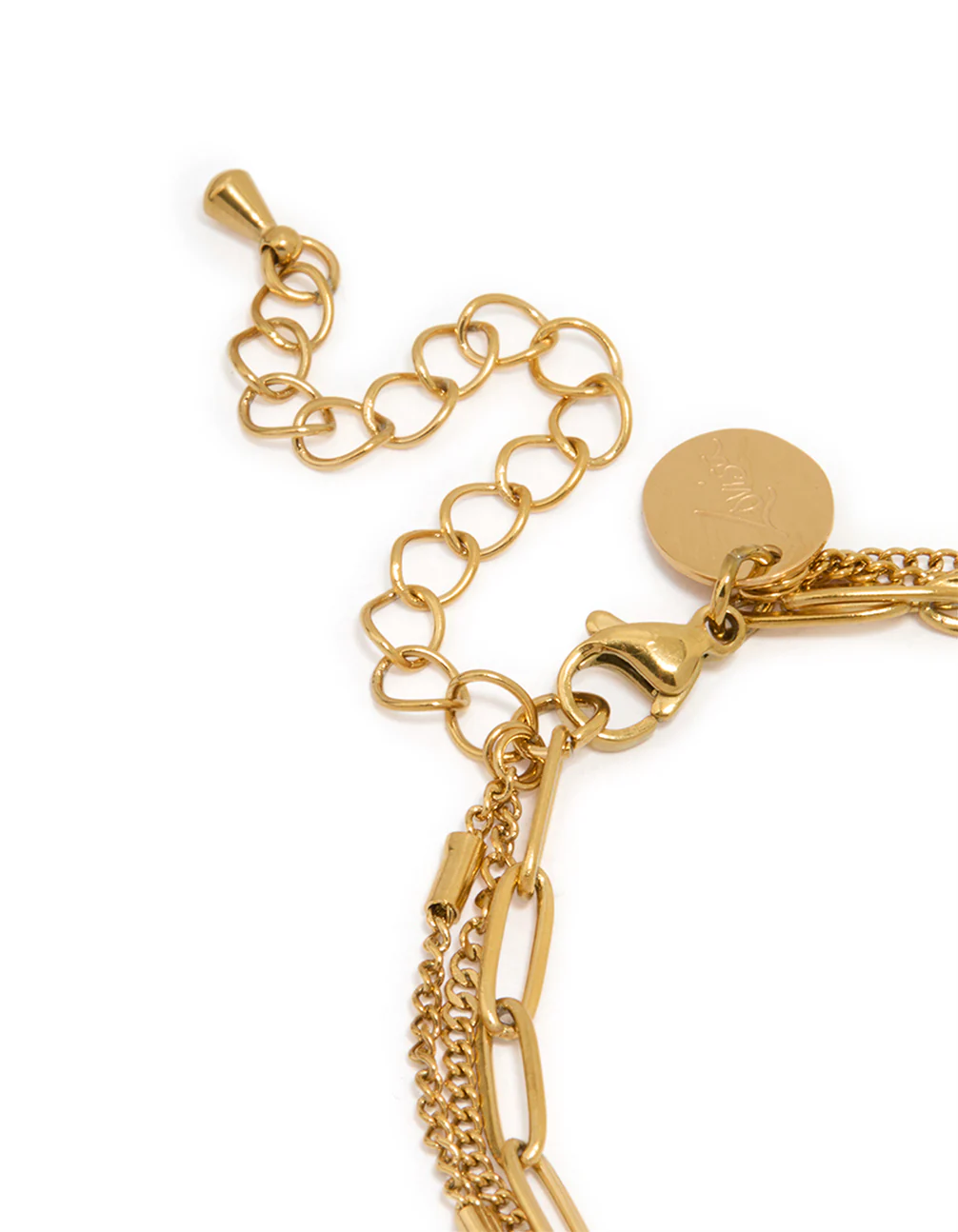 Waterproof Gold Plated Stainless Steel Layered Chain Bracelet - Image 3